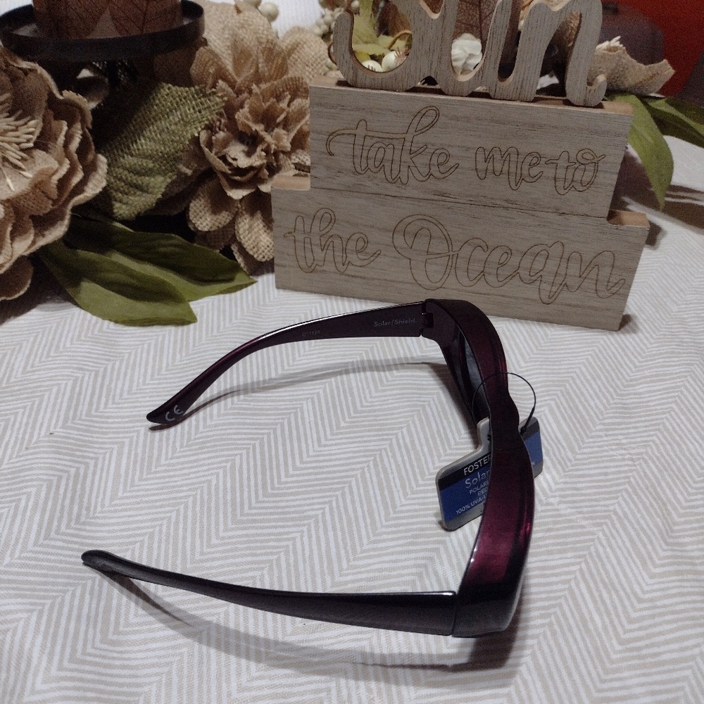Solar Shield Dioptics Rectangle Wine Sunglasses - Picture 8 of 9